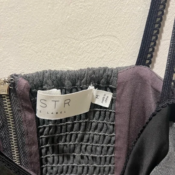 Grey & Black Lace Corset Top - Picture 3 of 3